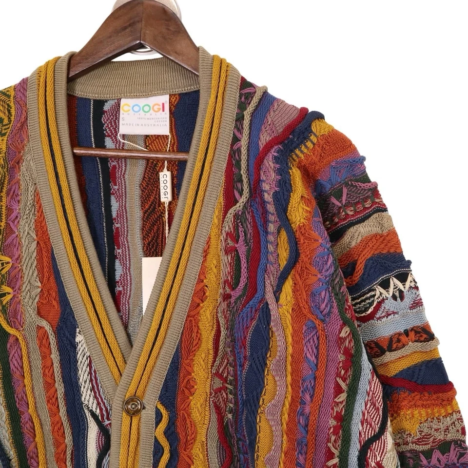 COOGI Cardigan 90s 3D (Sheer SS Cotton Multi Color Overall Pattern Used - Image 3 of 4