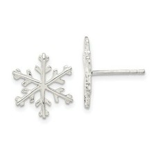 Sterling Silver 925 Snowflake Post Earrings