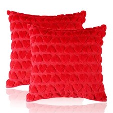 Valentine Pillow Covers 18x18 Set of 2, Valentine 18" x 18" Pack of 2 Red
