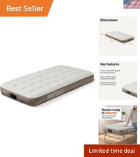Twin Inflatable Air Mattress with Built-in Electric Pump, Quick Inflation, Su...