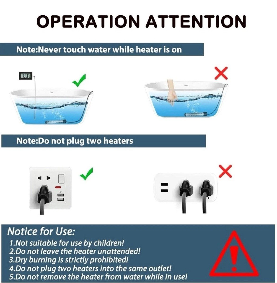 2000W Immersion Water Heater,Submersible Portable Electric Heaters 110V