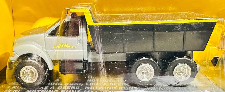 John Deere Dump Truck with Backhoe & Loader Trailer Set By Ertl 1/64th Scale - Image 3 of 4