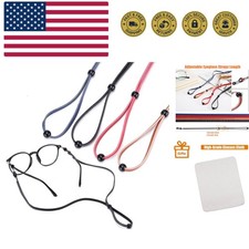 Pack of 4 Eco Leather Eyeglass Straps,Luxurious Adjustable Eyewear Retainers,...