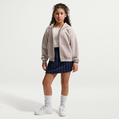 Nike Girls' Nike Studio Fleece Oversized Full-zip Hoodie Sweatshirt - Moon Parti