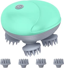 Electric Scalp Massager for Men Women, Handheld Cat Dog Pet Head Massager with 4