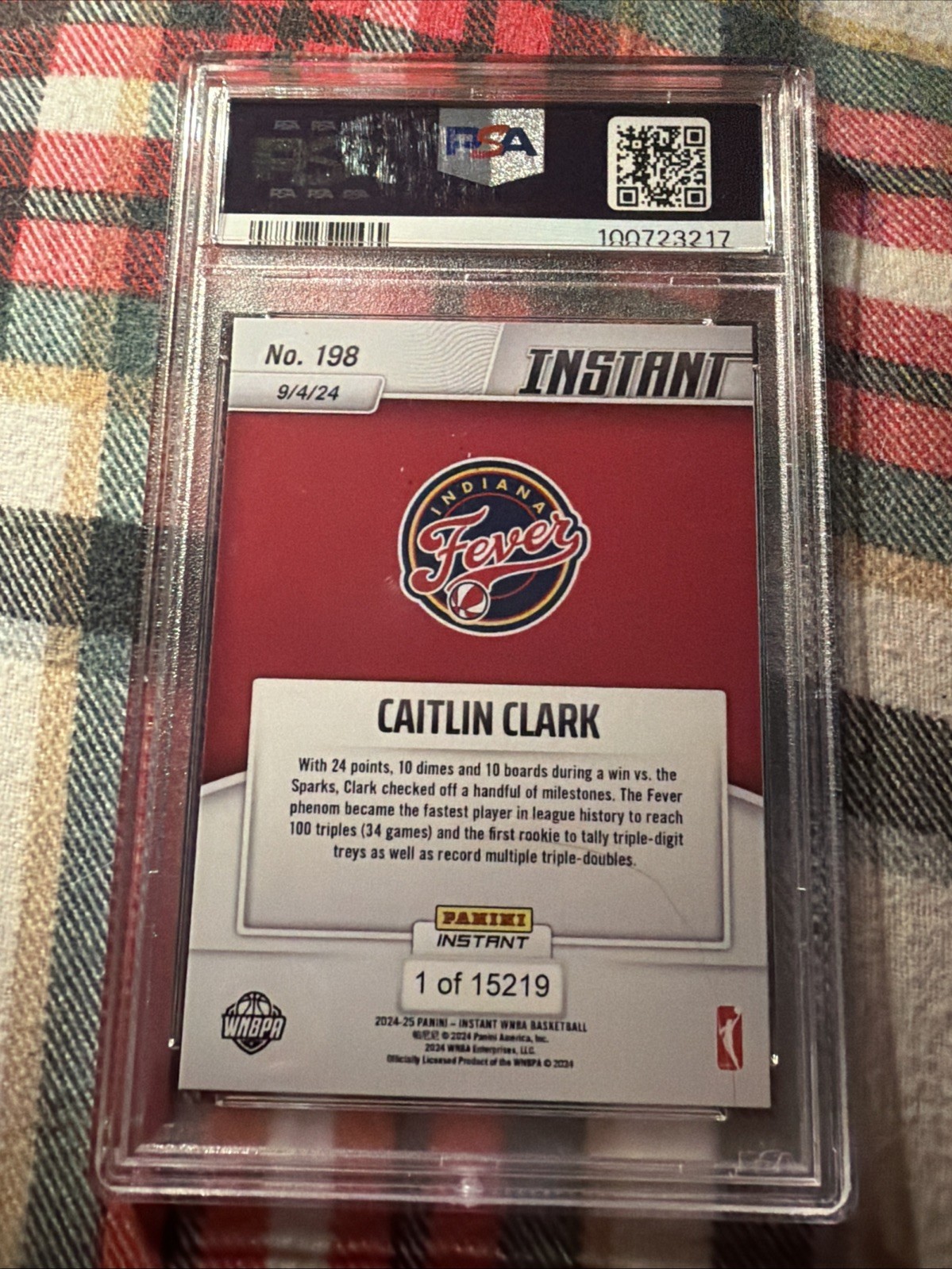 2024-25 Panini Instant WNBA - Caitlin Clark #198 /15219 (RC) view 2