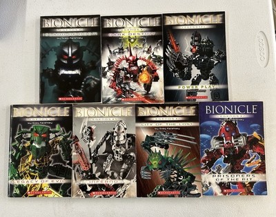 Lot Of 7 Bionicle Scholastic Books Legends #1,2,3,4,5,6, 7