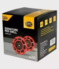 Genuine Hella 12v Red Grill Super Dual Tone Horn Set 500hz 300hz Relay Harness