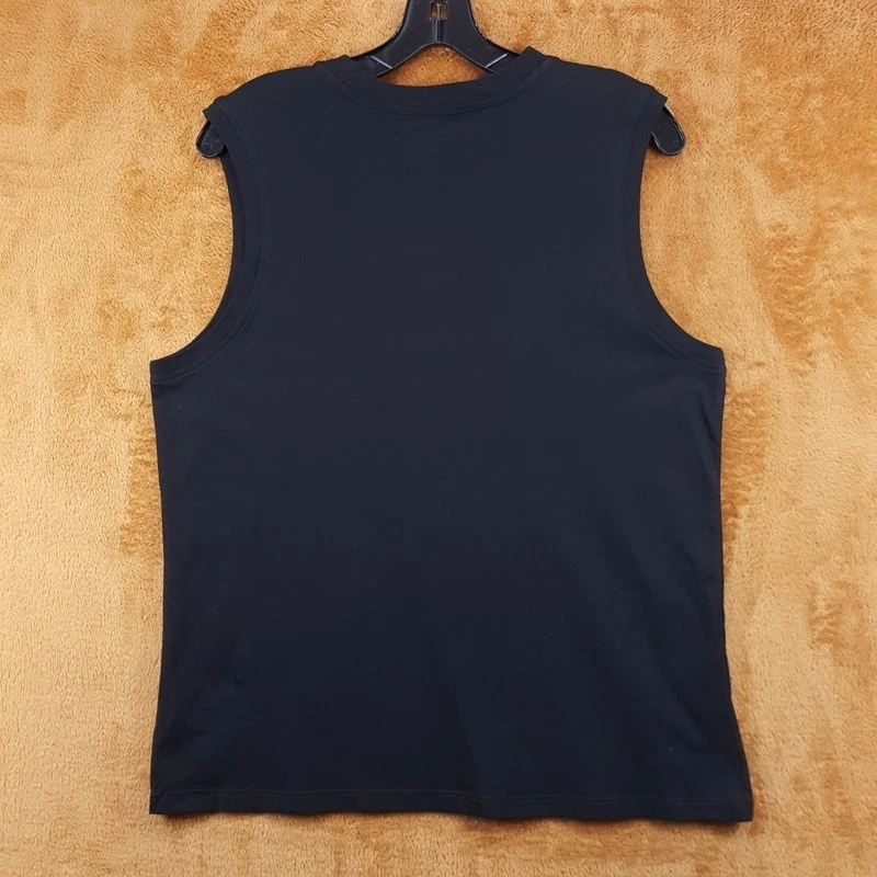 CALVIN KLEIN Shirt Mens XL Black Pullover Crew Sleeveless Tank Fitted Cotton - Image 3 of 4