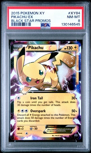 2015 POKEMON XY BLACK STAR PROMOS PIKACHU EX #XY84 PSA 8 NM #130146545