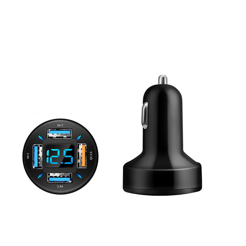 4 Port Car Charger Fast Charging Adapter Socket Cigarette Lighter For Cell Phone
