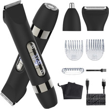 4 in 1 Multifunctional Dual - Head Body Hair Trimmer for Men, IPX7 Waterproof Gr