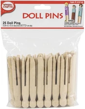 3 Pack - Pepperell Crafts Doll Pins 25/Pkg-3.75"X0.5" - WP01