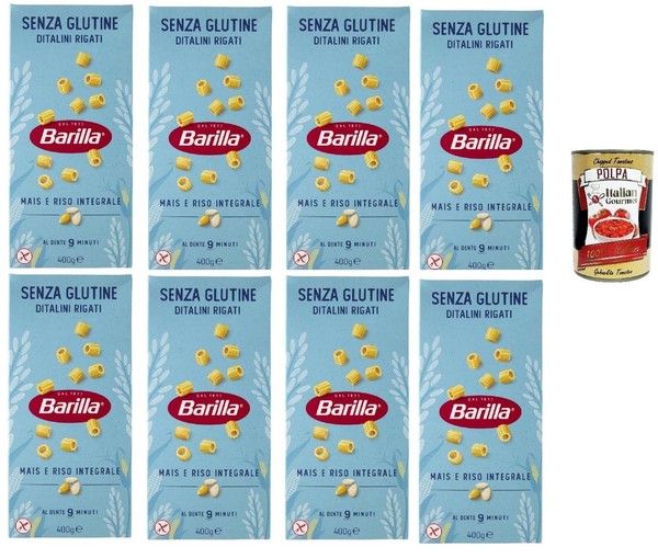Barilla Senza Glutine Ditalini Rigati 8X400G Glutenfreie Suppenpasta +Polpa-image