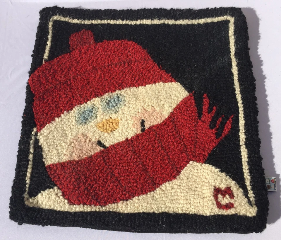 "Funda de almohada Chandler 4 esquinas Laura Megroz lana enganchada dulce muñeco de nieve 18"" x 18""" Foto 4 de 4