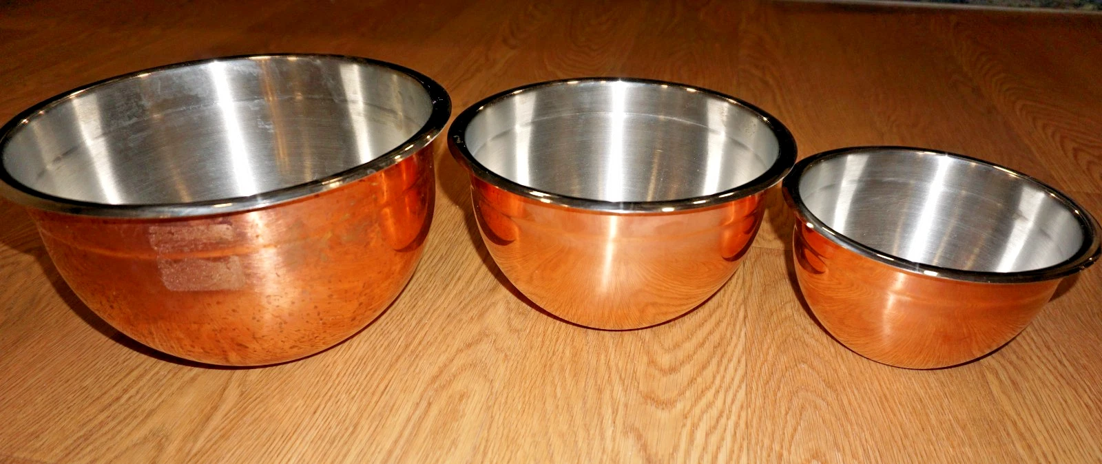 TREMONTINA COPPER CLAD MIXING BOWL SET OF 3