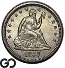 1857-O Seated Liberty Quarter *Rare This Nice* Choice Gem BU++ Key Date!