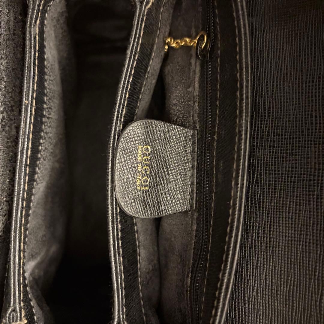 GUCCI Turn Lock Crossbody Shoulder Bag Leather Black Vintage Logo From Japan thumbnail 23