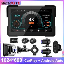 7" Waterproof Motorcycle Navigator Portable Wireless CarPlay Android Auto Screen