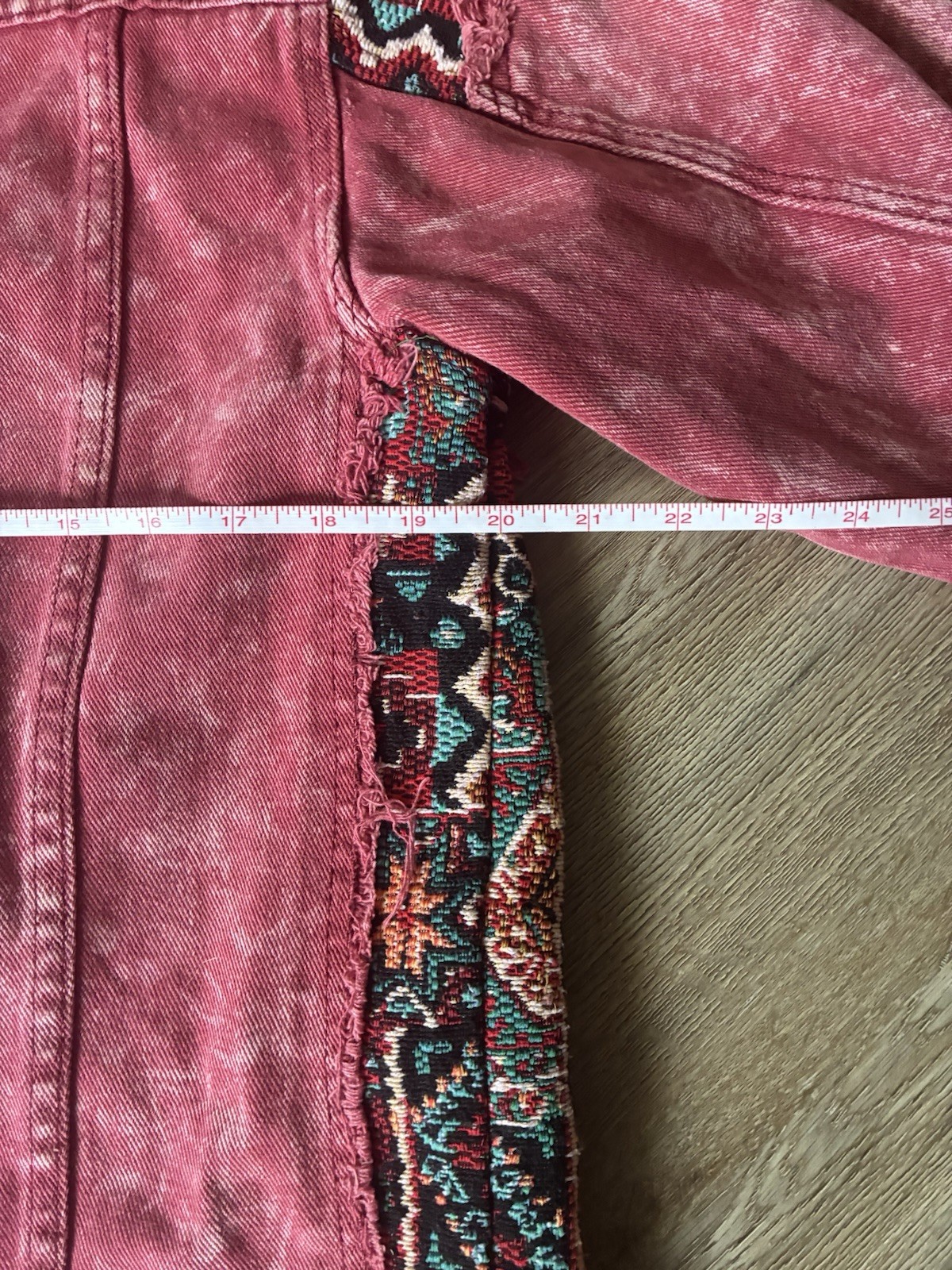 Pink Aztec Pattern Fringe Jacket Button Front Lon… - image 4