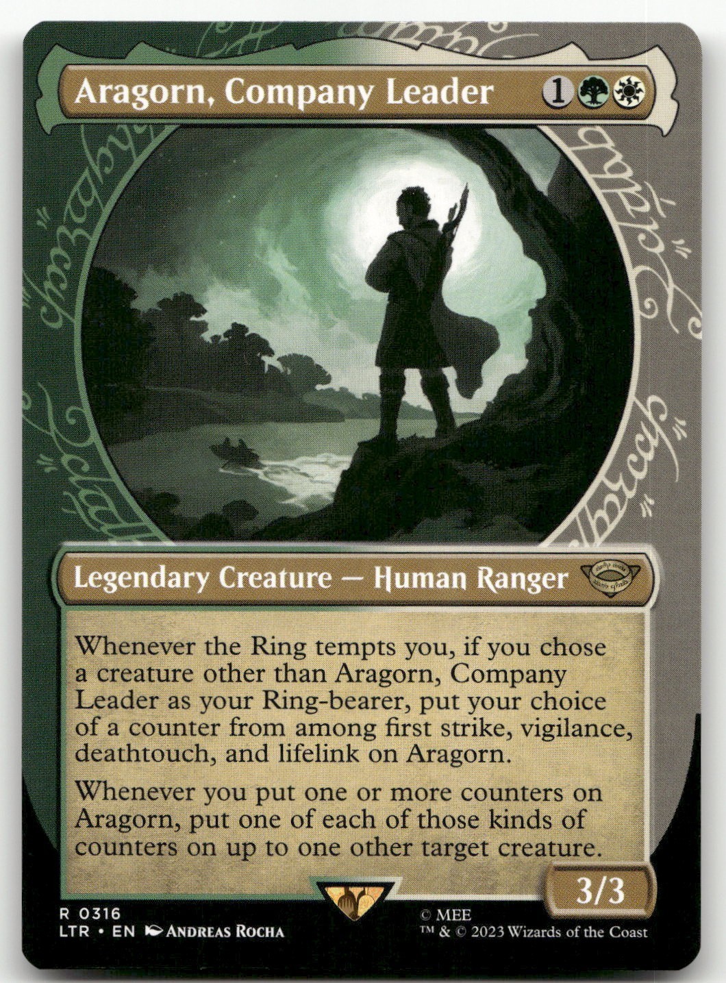 Aragorn, Company Leader (Showcase) #316 (NM) Lord of the Rings LTR Magic MTG