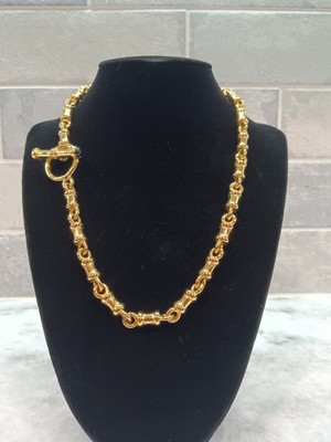 Signed Nat Landau Hyman Gaudy Toggle Necklace 19 In
