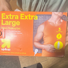 up up XXL Electric Heating Pad 20x24 Gray, Temp Settings, Auto Shut-Off