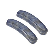 2 Pcs 36 x 10 mm Natural Curved Quartz Stone Crystal, Blue Vein Stone