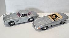 2 Burago Die Cast 1961 Jaguar E and 1954 Mercedes 300SL 1/18
