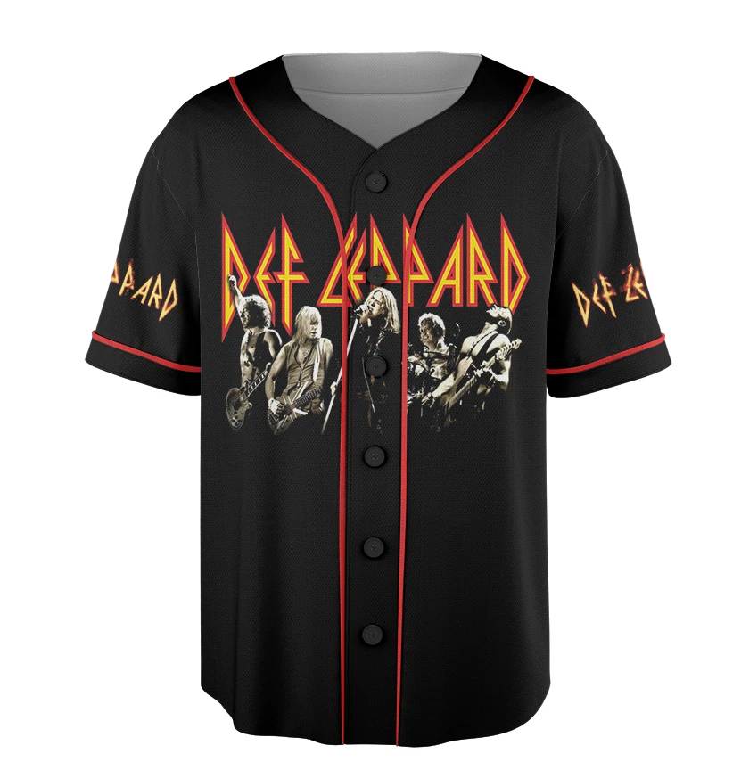 Def-Leppard Baseball Jersey, Vintage Lightning Leopard