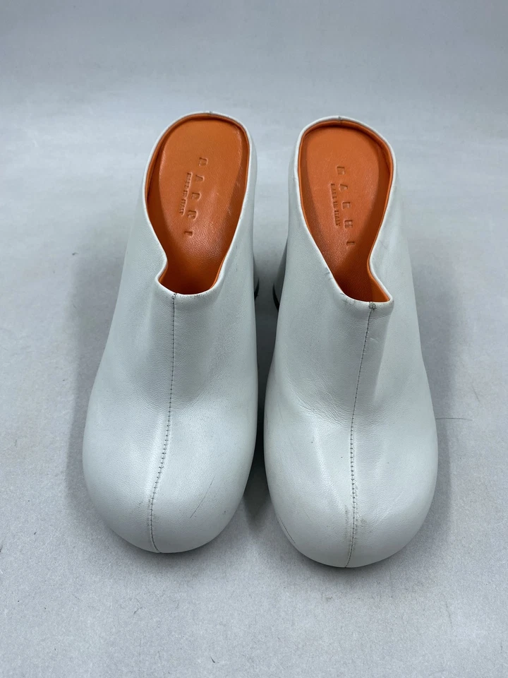 Mulas bloque cuero blanco Marni W 9,5 Foto 2 de 4