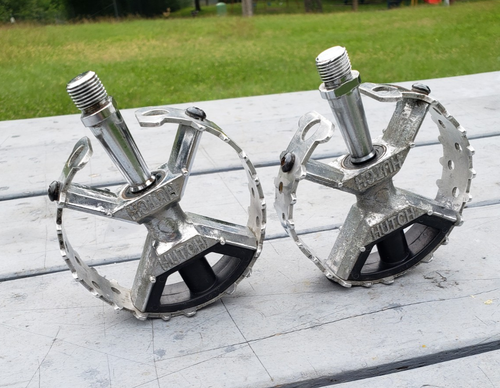 Classic! Hutch Bear Trap 4-Pin BMX Pedals 1980's Sealed 9/16" OG Cage Protectors - 第 9/24 張圖片