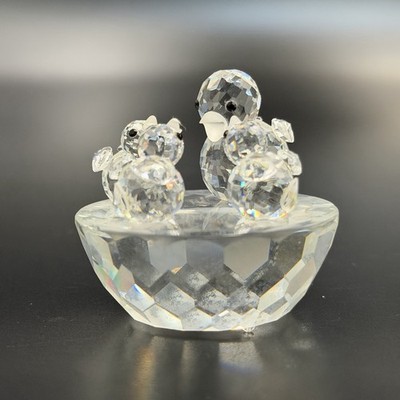Swarovski Kristall Vogelnest Vogeltränke Mutter schaut nach unten 013842 Ornament sehr guter Zustand