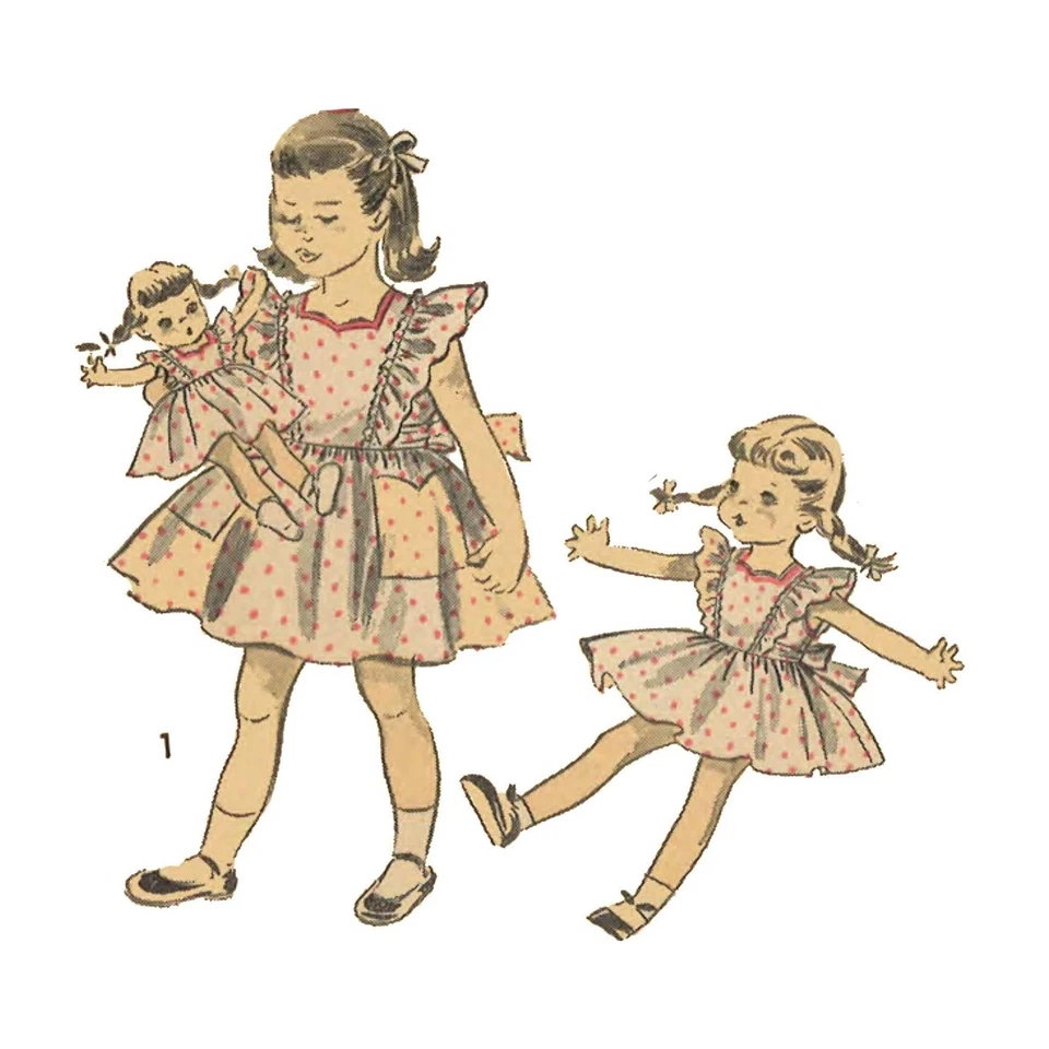 50s Motif : Alice au Pays des Merveilles - Fille & Poupées Robe - Poitrine = - Photo 2/4