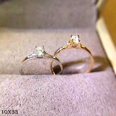 Damen Ring Vier-klaue Goldschmuck mode OL minimalistischen stil zirkon weiblich - Bild 1 von 4