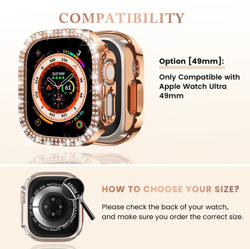 4 Pack Case for Apple Watch 38mm - Bling Rhinestone Bumper Cover Glitter Clear - Zdjęcie 9 z 29