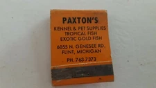 Matchbook Paxton's Kennel & Pet Supplies Tropical Fish  WEAR FULL.  M14