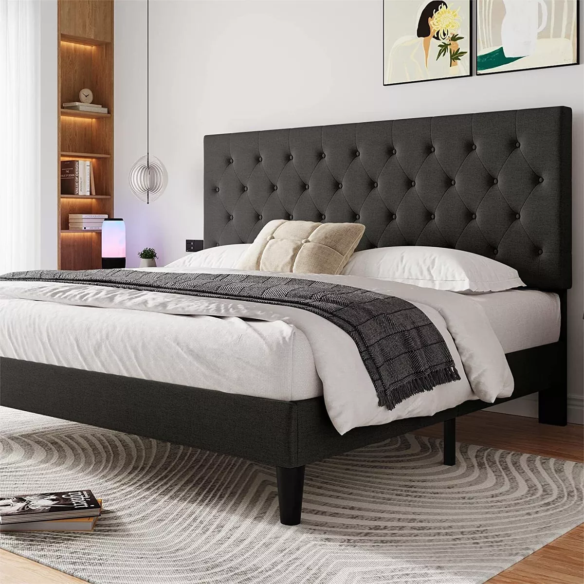 Diamond tufted bed frame online