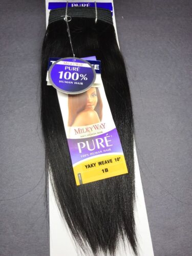 Milky Way PURE Human Hair Weave Extension Yaky_10"_#1B - Picture 1 of 3