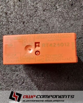 (3 Stk.) RT424012 (6-1393243-3) - PCB Relais 12V/DC 8A - Schrack (TE)