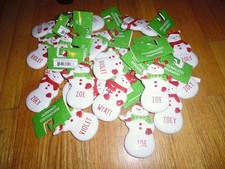 New  Personalized Snowman Christmas Ornament Ceramic Assorted Name