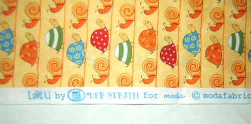 Turtles & Snails Fabric Love U by Deb Strain for Moda Fabrics BTY - Picture 4 of 6