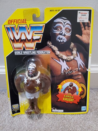 WWF Hasbro Kamala MOC Series 7 Yellow Card...