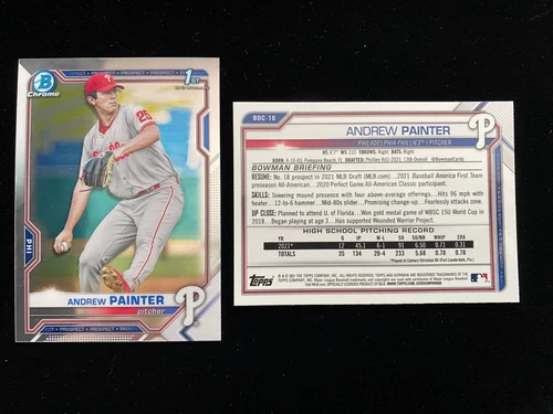 2021 Bowman Chrome Draft ANDREW PAINTER 1st Rookie #BDC-10 Phillies RC QUANTITY