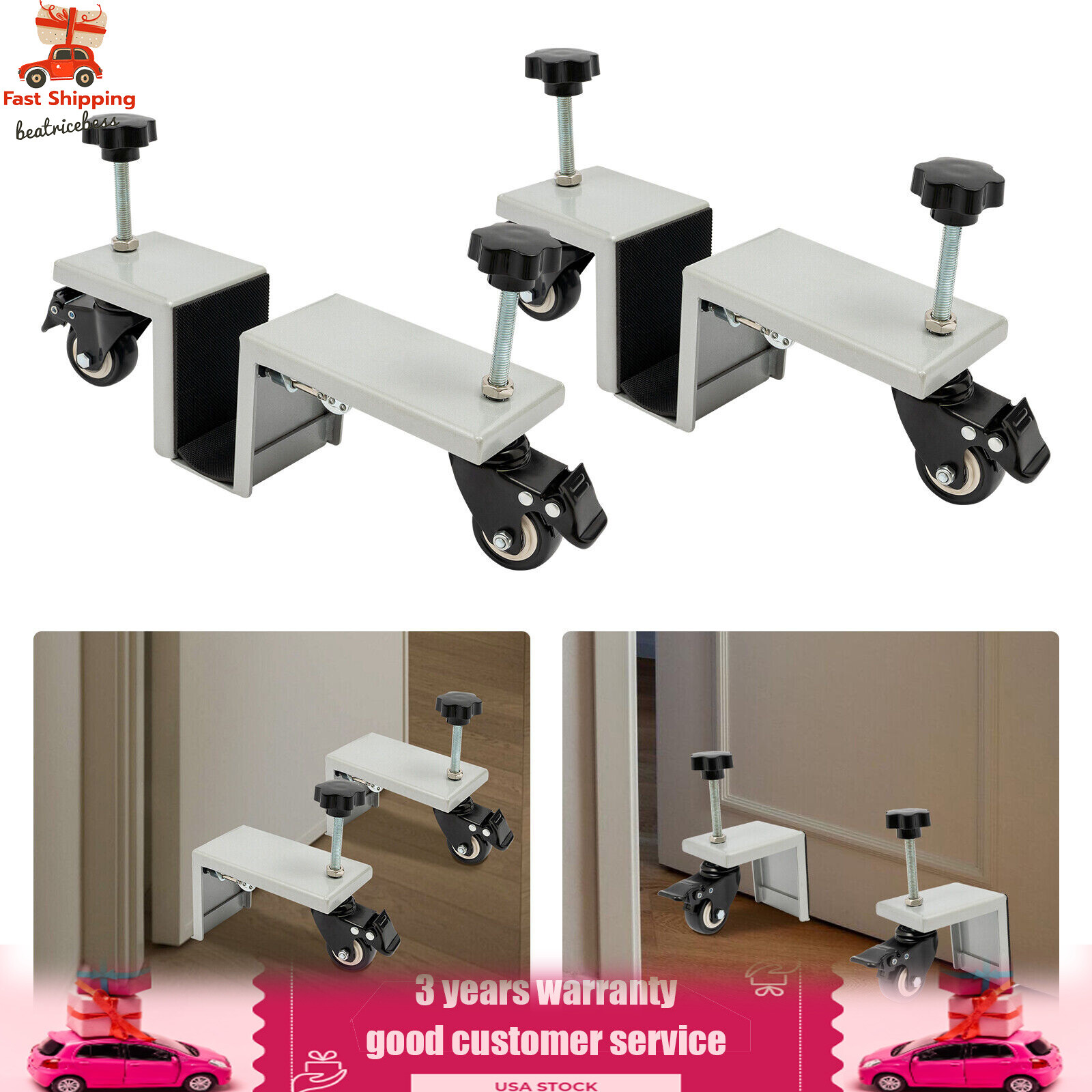 2Pcs Door Installation Tool Door Mounting Pressure Plate Holder 453.59kg/1000lbs