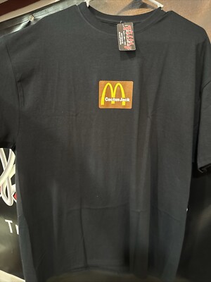 Travis Scott Cactus Jack McDonald's Sesame T-Shirt Black/Brown  Mens Size XL