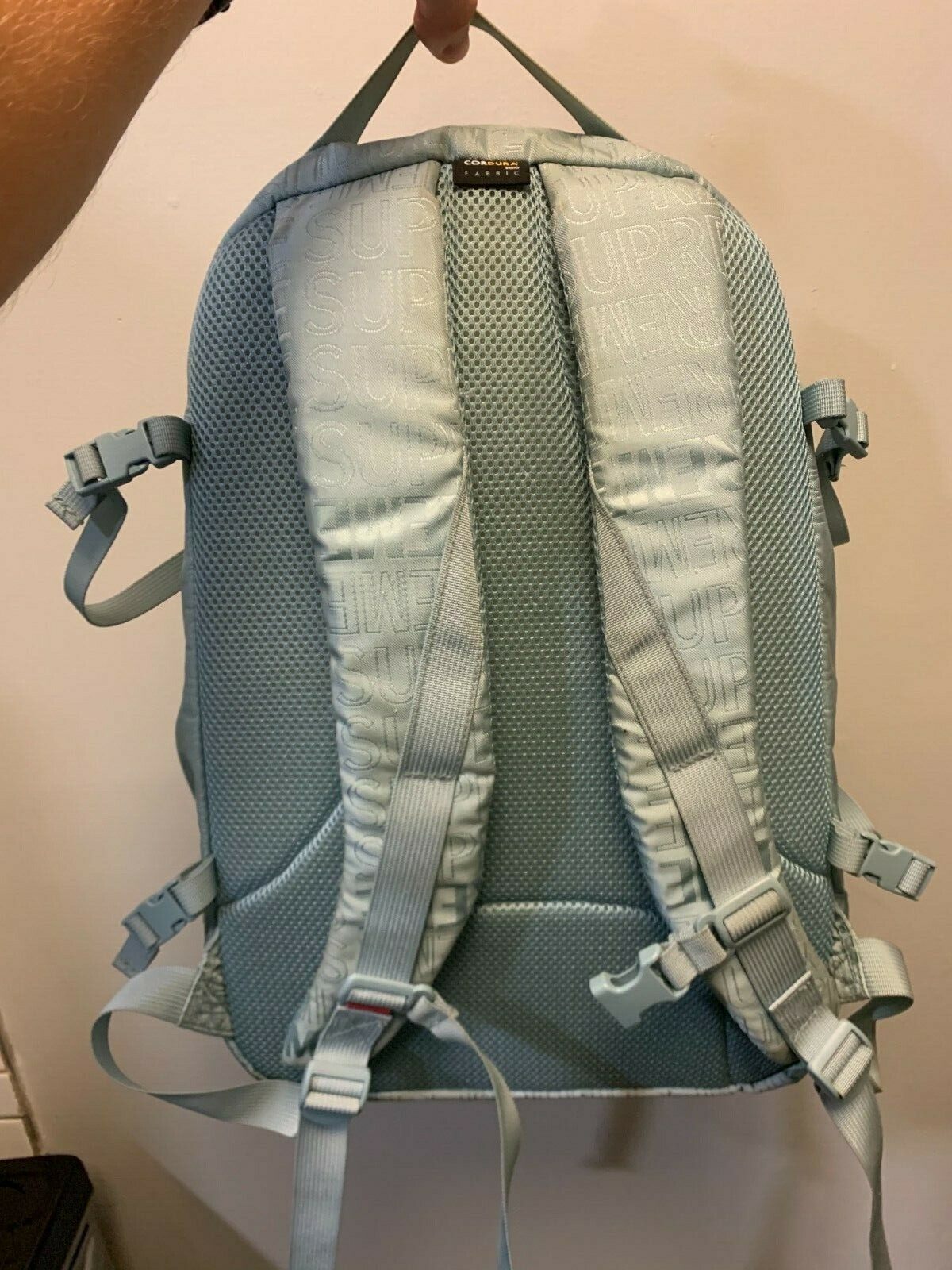 Supreme Backpack SS19 (Ice Blue)  Supreme backpack, Supreme bag, Backpacks