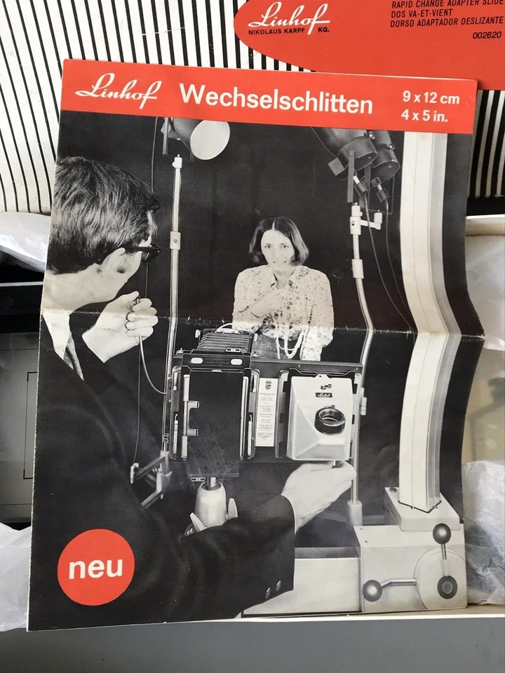 Linhof 4x5 Technika IV V Master carro intercambiable cambio rápido Sliding Back Adapt Foto 4 de 4