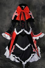 H-3214 Sz M BlazBlue Rachel Alucard Dress Cosplay Costume Vampire Gothic Cross