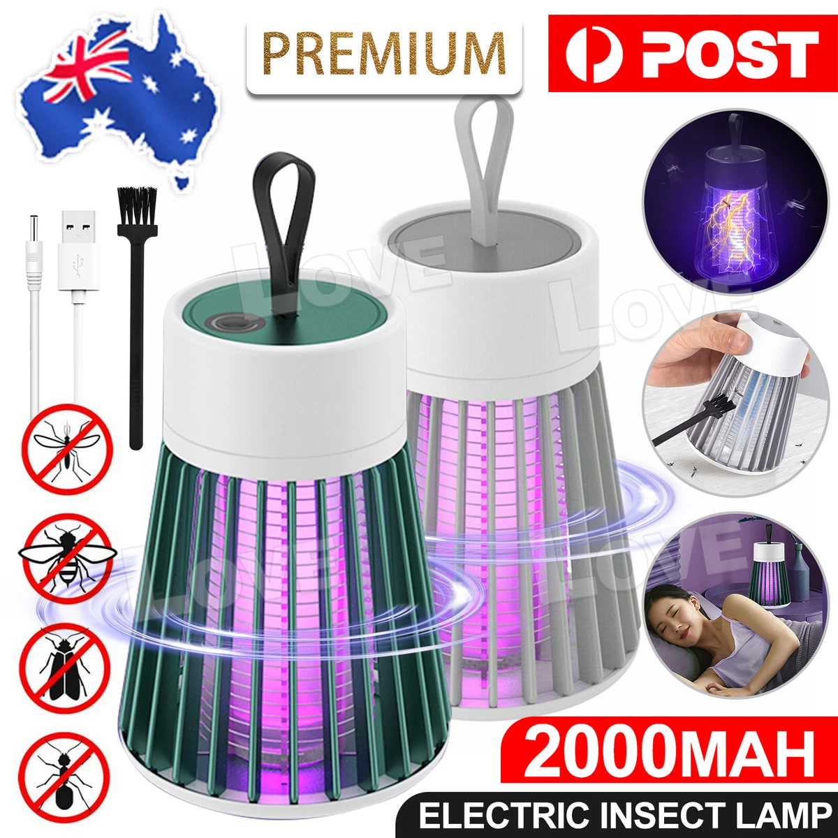 Electric Shock Fly Bug Zapper Mosquito Insect Killer Lamp UV LED Light –